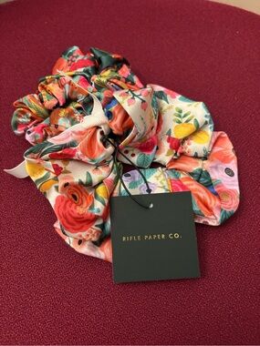 Rifle Paper Company - Garden Party Floral Print Satin Scrunchie Trio - NWT